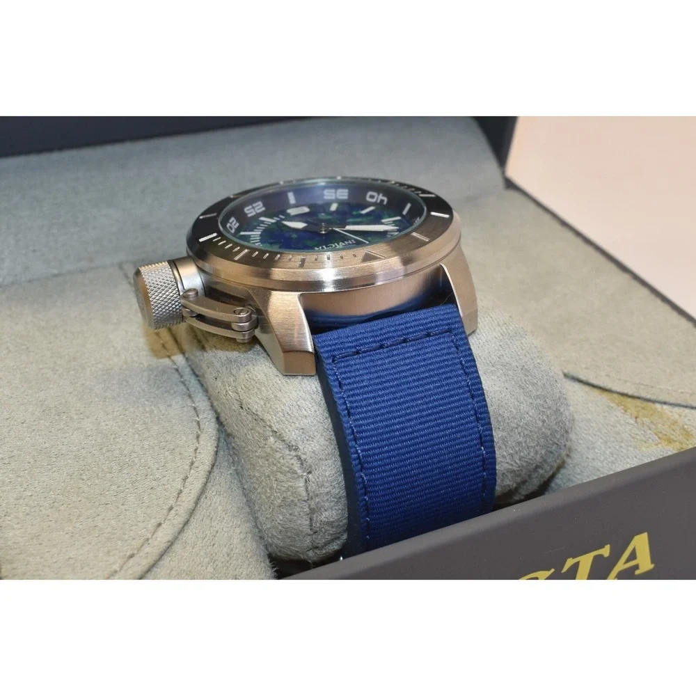 Invicta Corduba Mens‎ Analog Wrist Watch Model 23620 Silver Toned/Blue Vein 50mm